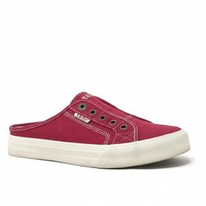 Taos EZ Soul Womens Red Canvas Slip On Mule Sneakers Shoes Size 7.5